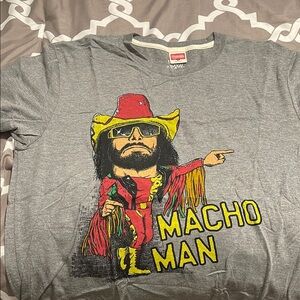 WWE Gray and Red Macho Man Short Sleeve Tee